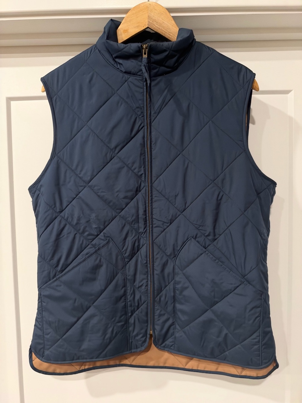 Men's Quilted Navy Blue Zip Vest
